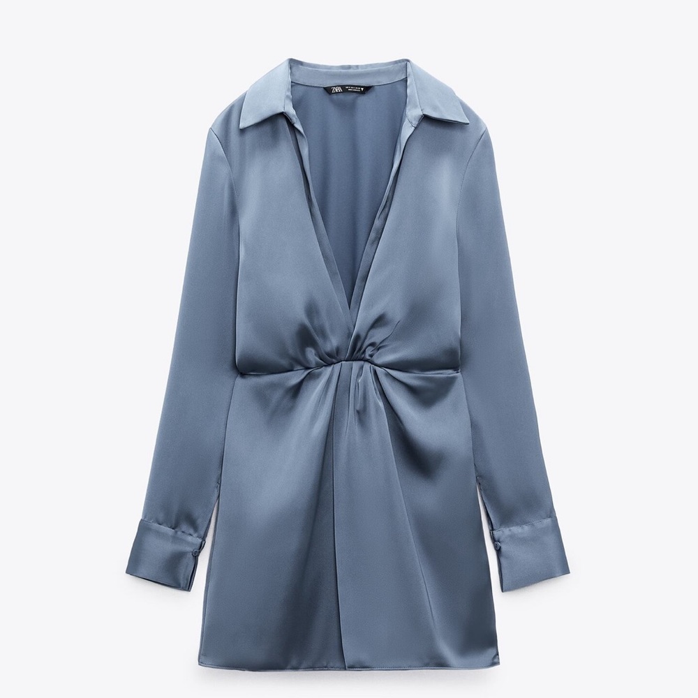 ZARA DRESS blue gray